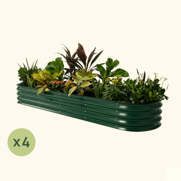 4-Pack 11" Tall 9 In 1 Large Modular Metal Raised Garden Bed Kit