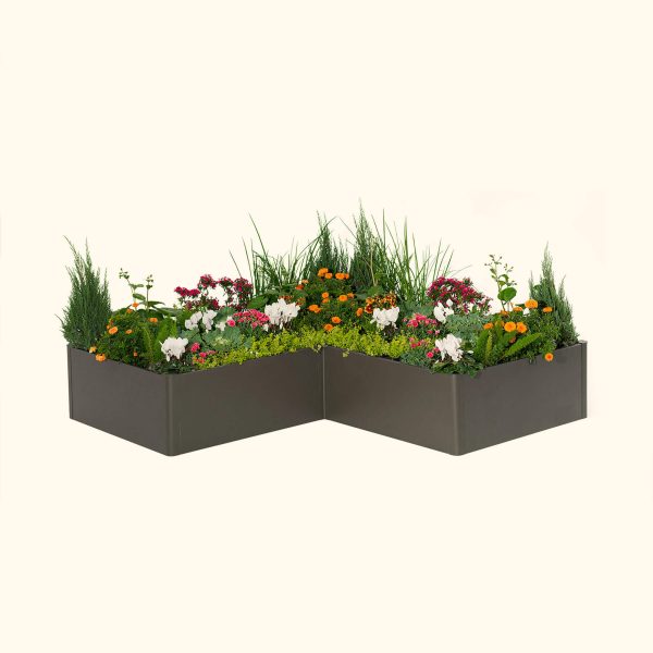 17" Tall Modern 83" x 83" L Shape Metal Raised Garden Bed - Image 10
