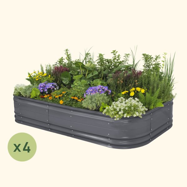 4-Pack 17" Tall 10 In 1 Jumbo Novel Modular Metal Raised Garden Bed Kit - Image 2