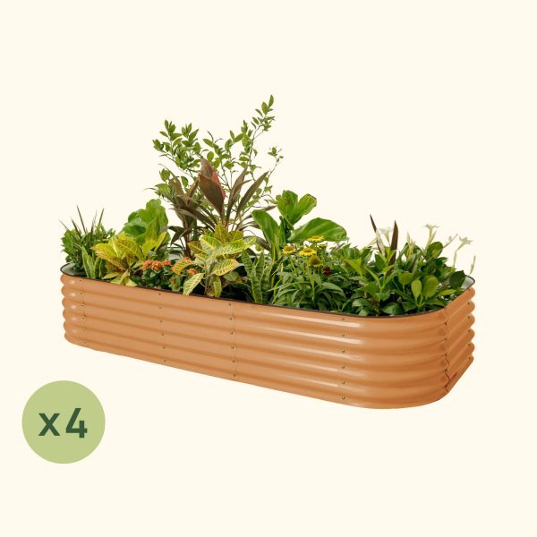 4-Pack 17" Tall 10 In 1 Jumbo Modular Metal Raised Garden Bed Kit - Image 4