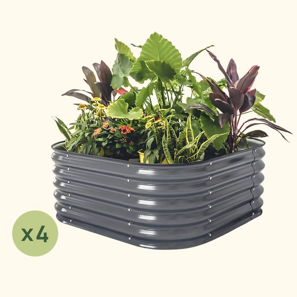 4-Pack 17" Tall 4 In 1 Small Modular Metal Raised Garden Bed Kit - Image 2