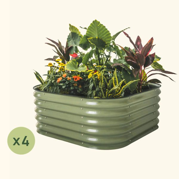 4-Pack 17" Tall 4 In 1 Small Modular Metal Raised Garden Bed Kit - Image 3