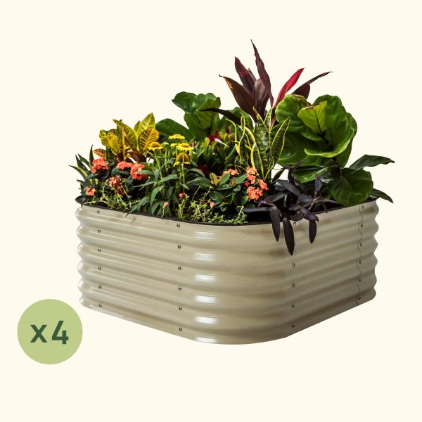 4-Pack 17" Tall 4 In 1 Small Modular Metal Raised Garden Bed Kit - Image 4
