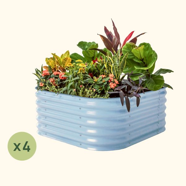 4-Pack 17" Tall 4 In 1 Small Modular Metal Raised Garden Bed Kit - Image 5
