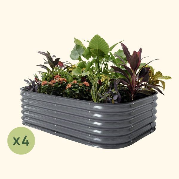 4-Pack 17" Tall 6 In 1 Medium Modular Metal Raised Garden Bed Kit - Image 2