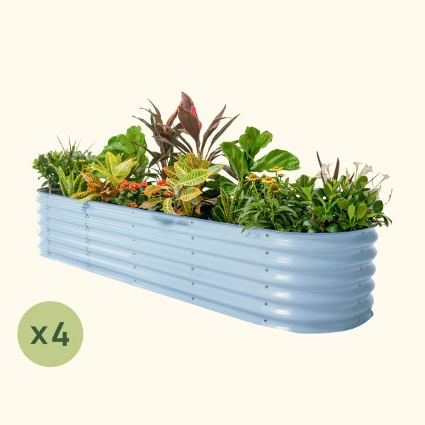 4-Pack 17" Tall 9 In 1 Large Modular Metal Raised Garden Bed Kit