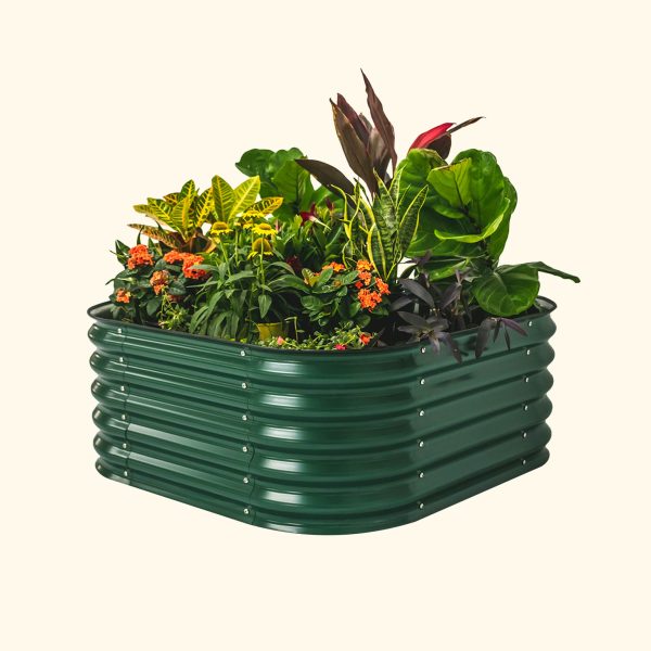 17" Tall 4 In 1 Small Modular Metal Raised Garden Bed Kit - Image 12