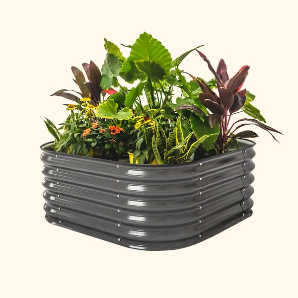 17" Tall 4 In 1 Small Modular Metal Raised Garden Bed Kit - Image 11