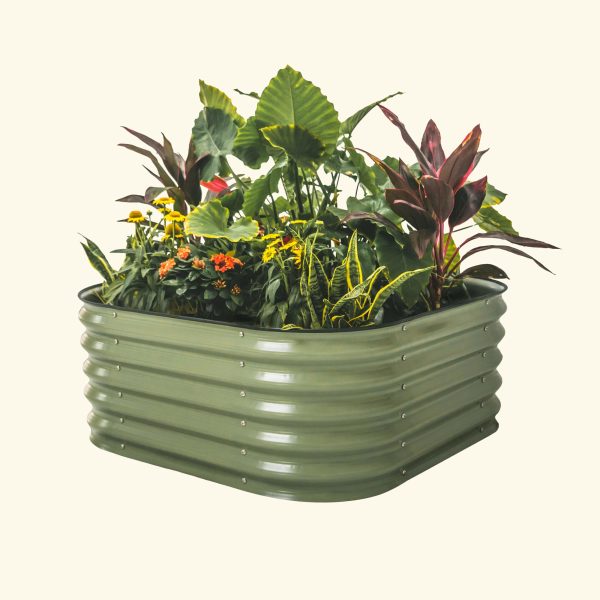 17" Tall 4 In 1 Small Modular Metal Raised Garden Bed Kit - Image 9