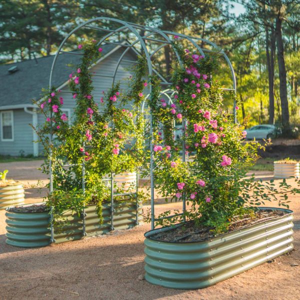 17" Tall 6 In 1 Medium Modular Metal Raised Garden Bed Kit - Image 4