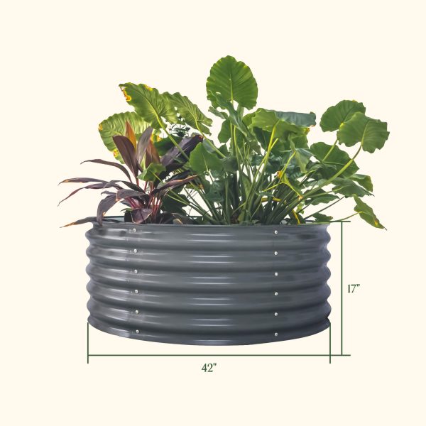 17" Tall 42" Wide Round Metal Raised Garden Bed Kit - Image 14