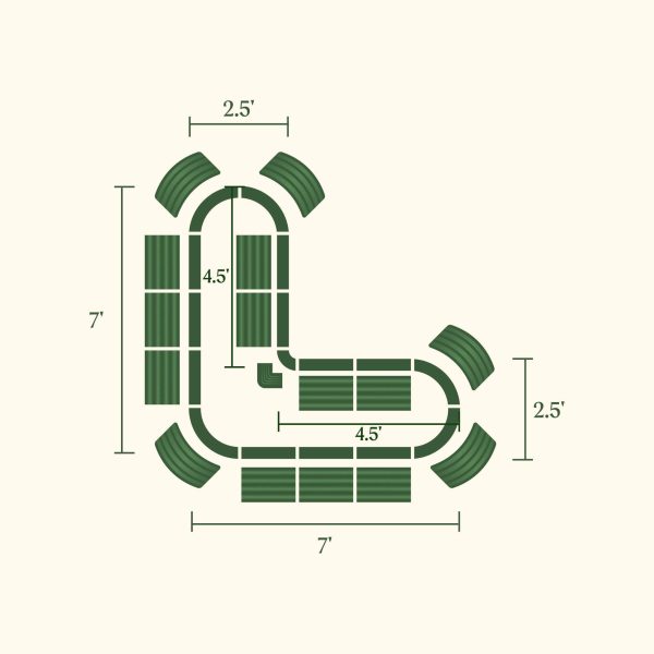 17" Tall L-Shaped Raised Garden Bed Kit - Large Size - Image 15