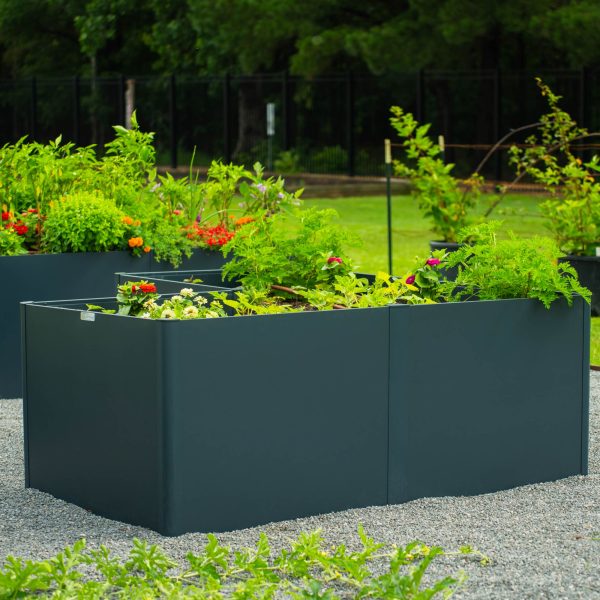 32" Extra Tall Modern 83" x 83" L Shape Metal Raised Garden Bed - Image 7