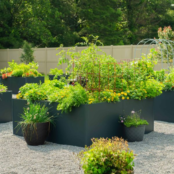32" Extra Tall Modern 83" x 83" L Shape Metal Raised Garden Bed - Image 8