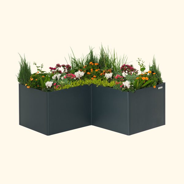 32" Extra Tall Modern 83" x 83" L Shape Metal Raised Garden Bed - Image 2