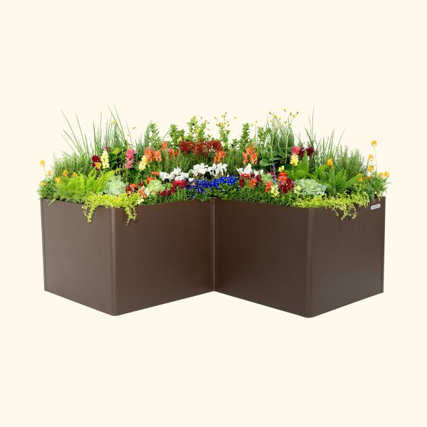 32" Extra Tall Modern 83" x 83" L Shape Metal Raised Garden Bed
