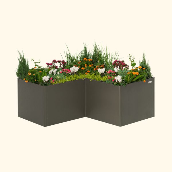 32" Extra Tall Modern 83" x 83" L Shape Metal Raised Garden Bed - Image 14