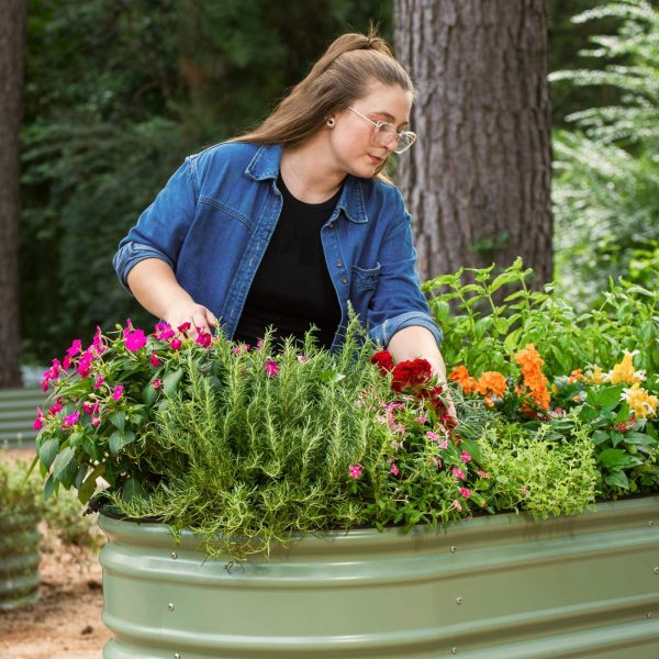 32" Tall 10 In 1 Jumbo Novel Modular Metal Raised Garden Bed Kit - Image 6