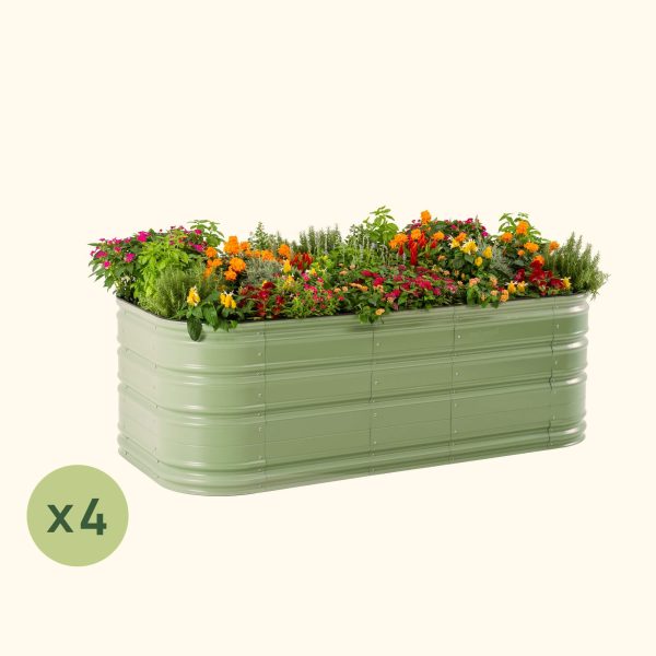 4-Pack 32" Tall 10 In 1 Jumbo Novel Modular Metal Raised Garden Bed Kit