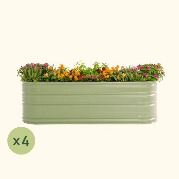 4-Pack 32" Tall 9 In 1 Large Novel Modular Metal Raised Garden Bed Kit