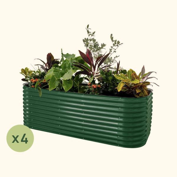 4-Pack 32" Extra Tall 10 In 1 Jumbo Modular Metal Raised Garden Bed Kit - Image 6