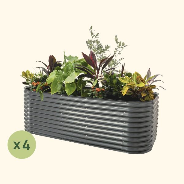 4-Pack 32" Extra Tall 10 In 1 Jumbo Modular Metal Raised Garden Bed Kit - Image 5
