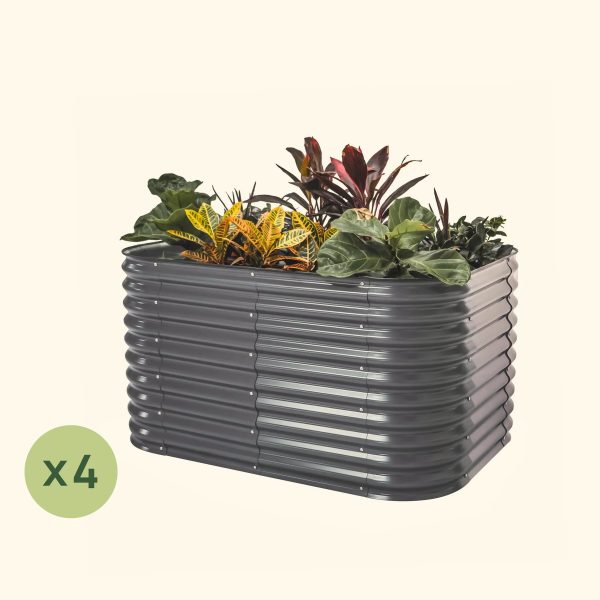 4-Pack 32" Extra Tall 6 In 1 Medium Modular Metal Raised Garden Bed Kit - Image 4