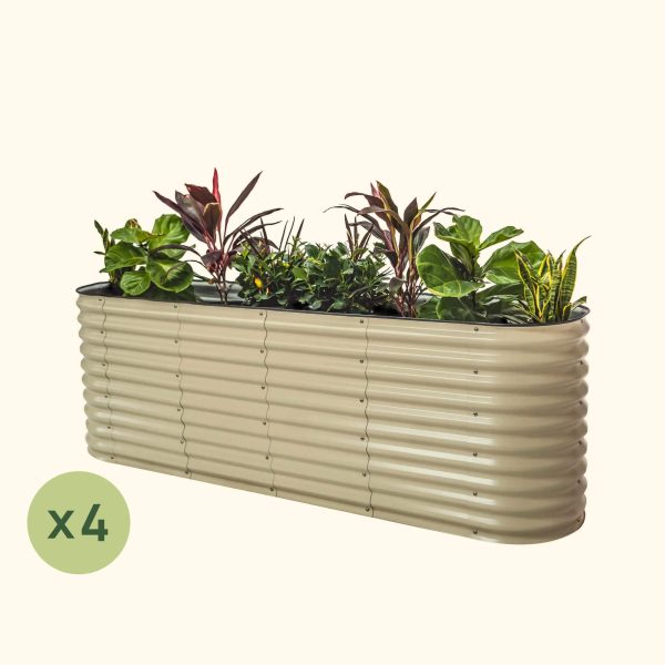 4-Pack 32" Extra Tall 9 In 1 Large Modular Metal Raised Garden Bed Kit