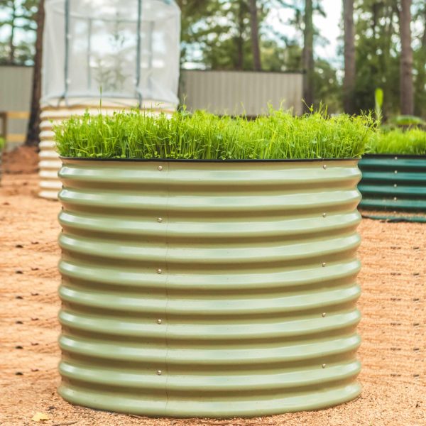 32" Extra Tall 42" Wide Round Metal Raised Garden Bed Kit - Image 12