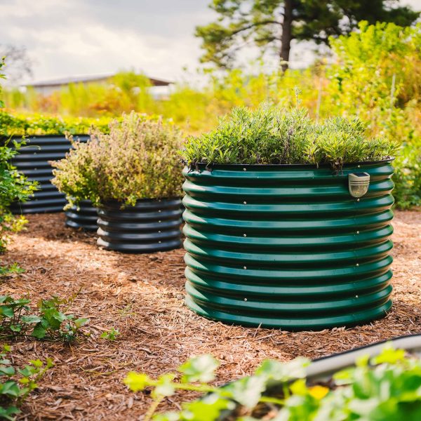 32" Extra Tall 42" Wide Round Metal Raised Garden Bed Kit - Image 2